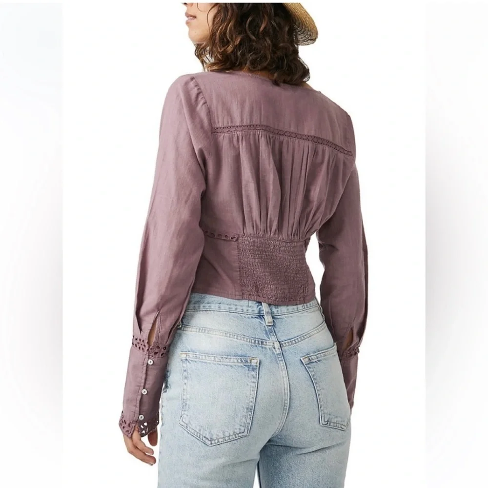 NWOT Free People Roan Roug Joi Woven Square Neck Top